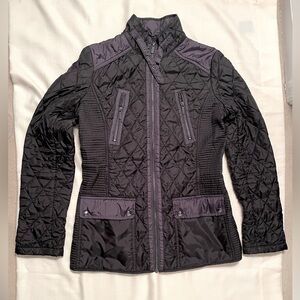 Banana Republic Black Jacket with pockets & multiple zippers with Belt